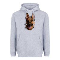 Heather Grey German Shepherd Heavyweight Hoodie - Jasminsmagicworld