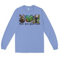 Colony Blue Peace Love Giant Panda Long Sleeve Tee - LillyAllenDesigns