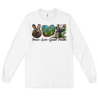 White Peace Love Giant Panda Long Sleeve Tee - LillyAllenDesigns