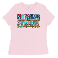 Bubblegum Pink Nursing Student No Sleep No Money No Life Ladies Tee - CowhideDigitalArt