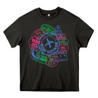 Asphalt bon voyage travel stamp t shirt Heavy Core Tee - linhVisuals
