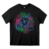 Black bon voyage travel stamp t shirt Heavy Core Tee - linhVisuals