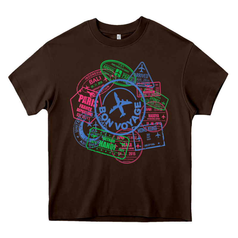 Bon Voyage Travel Stamp T Shirt Heavy Core Tee by linhVisuals | Teevron