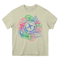Mossy bon voyage travel stamp t shirt Heavy Core Tee - linhVisuals
