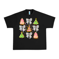 Black Christmas Trees And Bow Urban Heavy Tee - CowhideDigitalArt