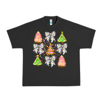 Pigment Black Christmas Trees And Bow Urban Heavy Tee - CowhideDigitalArt