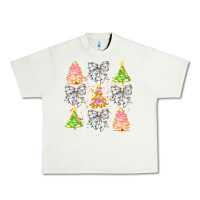 Pistachio Christmas Trees And Bow Urban Heavy Tee - CowhideDigitalArt