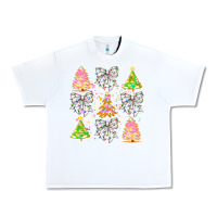 White Christmas Trees And Bow Urban Heavy Tee - CowhideDigitalArt