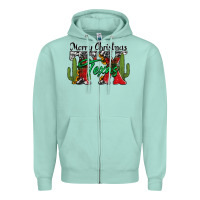 Seafoam merry christmas tx texas Zipper Hoodie - Jasminsmagicworld