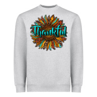 Heather Grey thankful sunflower Heavyweight Sweatshirt - RanaPortraitStore