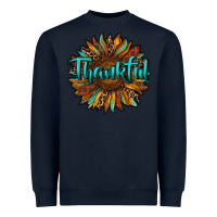 Navy thankful sunflower Heavyweight Sweatshirt - RanaPortraitStore