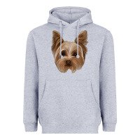 Heather Grey yorkie Heavyweight Hoodie - Jasminsmagicworld