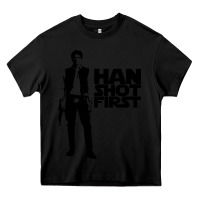 Black han shot first Heavy Core Tee - linhVisuals