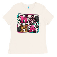 Bone Racing leopard frame mama Mother's Day Ladies Tee - LillyAllenDesigns