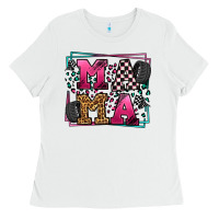 White Racing leopard frame mama Mother's Day Ladies Tee - LillyAllenDesigns