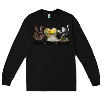 Black peace love ostrich Long Sleeve Tee - LillyAllenDesigns
