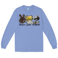 Colony Blue peace love ostrich Long Sleeve Tee - LillyAllenDesigns