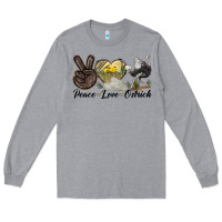 Heather Grey peace love ostrich Long Sleeve Tee - LillyAllenDesigns