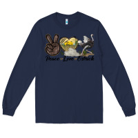 Navy peace love ostrich Long Sleeve Tee - LillyAllenDesigns