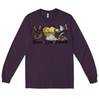 Plum peace love ostrich Long Sleeve Tee - LillyAllenDesigns