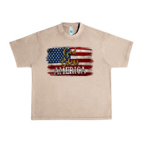 French Oak God Bless America Distressed Flag Urban Heavy Tee - Jasminsmagicworld