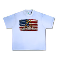 Grape Ice God Bless America Distressed Flag Urban Heavy Tee - Jasminsmagicworld