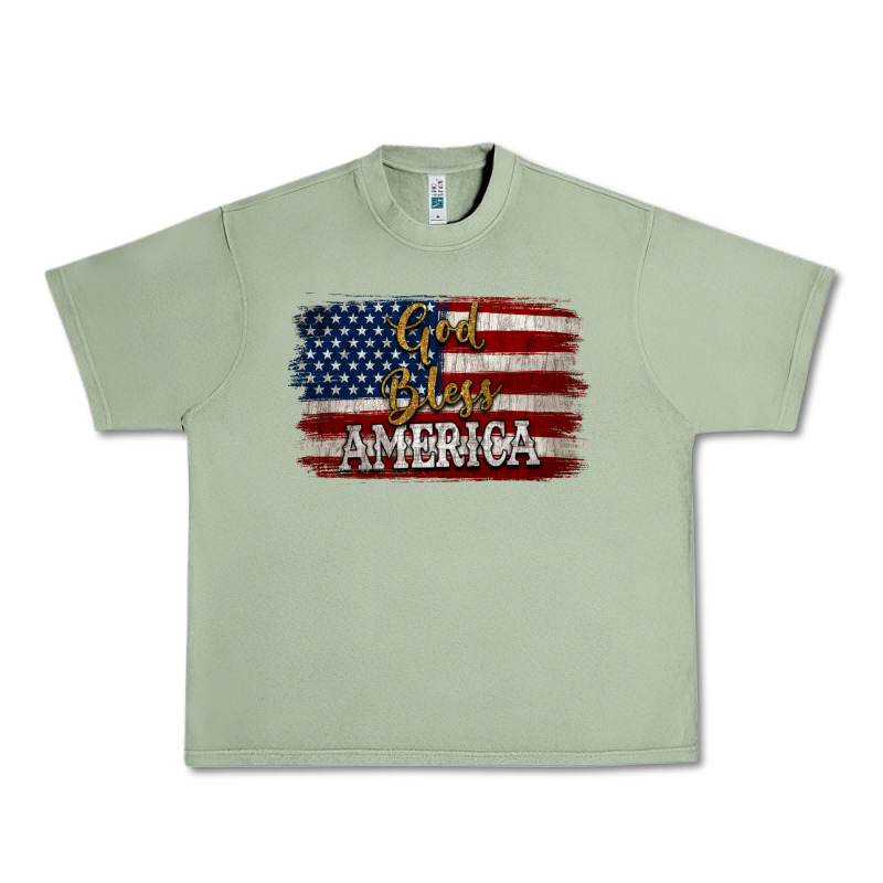 God Bless America Distressed Flag Urban Heavy Tee by Jasminsmagicworld | Teevron