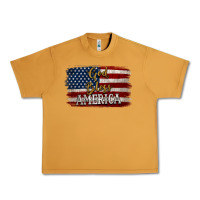 Peanut Butter God Bless America Distressed Flag Urban Heavy Tee - Jasminsmagicworld