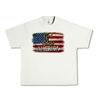 Pistachio God Bless America Distressed Flag Urban Heavy Tee - Jasminsmagicworld