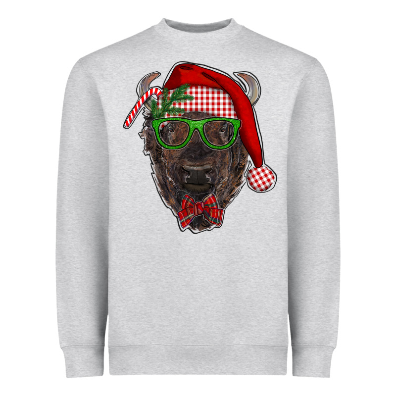 Christmas Bison Heavyweight Sweatshirt by RanaPortraitStore | Teevron