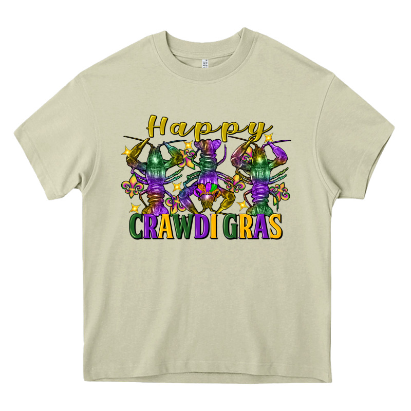 Happy Crawdi Gras Mardi Gras Crawfish Heavy Core Tee by FaDigitalArtStudio | Teevron