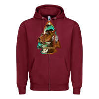 Burgundy horse arrowhead Zipper Hoodie - Jasminsmagicworld