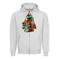 Dove Grey horse arrowhead Zipper Hoodie - Jasminsmagicworld