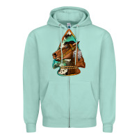 Seafoam horse arrowhead Zipper Hoodie - Jasminsmagicworld