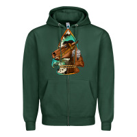 Sports Green horse arrowhead Zipper Hoodie - Jasminsmagicworld