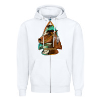 White horse arrowhead Zipper Hoodie - Jasminsmagicworld