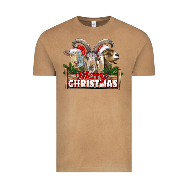 Merry Christmas Goats Vintage Tee by LillyAllenDesigns | Teevron