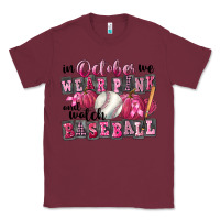 Burgundy In October We Wear Pink And Watch Baseball Classic Tee - FaDigitalArtStudio