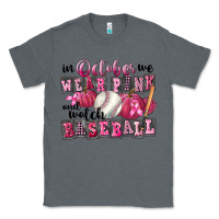 Charcoal Heather In October We Wear Pink And Watch Baseball Classic Tee - FaDigitalArtStudio