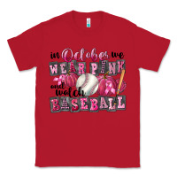 Red In October We Wear Pink And Watch Baseball Classic Tee - FaDigitalArtStudio