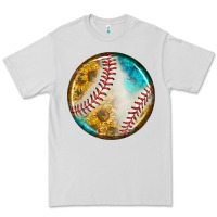 Dove Grey baseball with sunflower round earrings Premium Tee - BundleAndBundleShop