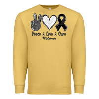 Antique Gold Peace Love Cure Melanoma Cancer Premium Sweatshirt - Jasminsmagicworld