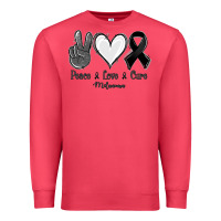Cardinal Peace Love Cure Melanoma Cancer Premium Sweatshirt - Jasminsmagicworld