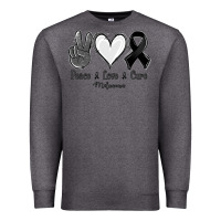 Charcoal Heather Peace Love Cure Melanoma Cancer Premium Sweatshirt - Jasminsmagicworld