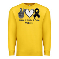 Lemon Peace Love Cure Melanoma Cancer Premium Sweatshirt - Jasminsmagicworld