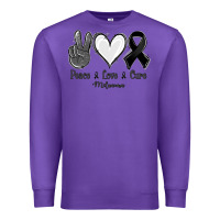 Purple Peace Love Cure Melanoma Cancer Premium Sweatshirt - Jasminsmagicworld
