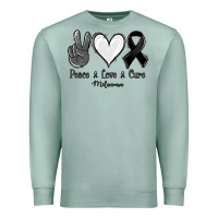 Seafoam Peace Love Cure Melanoma Cancer Premium Sweatshirt - Jasminsmagicworld