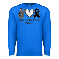 True Royal Peace Love Cure Melanoma Cancer Premium Sweatshirt - Jasminsmagicworld