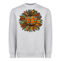 Heather Grey pumpkin sunflower Heavyweight Sweatshirt - RanaPortraitStore