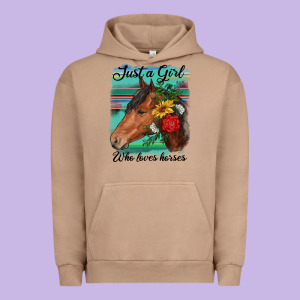 Just A Girl Who Loves Horseshoe Urban Hoodie Designed By Ranaportraitstore